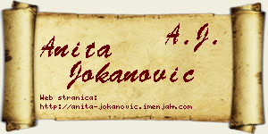 Anita Jokanović vizit kartica